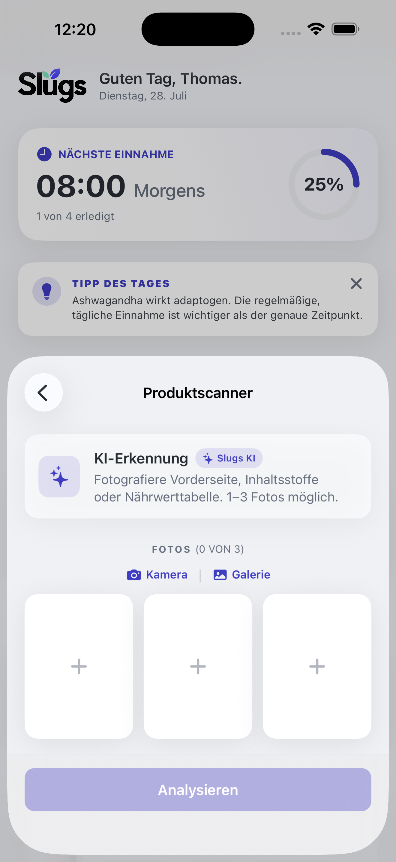 Slugs Produktscanner